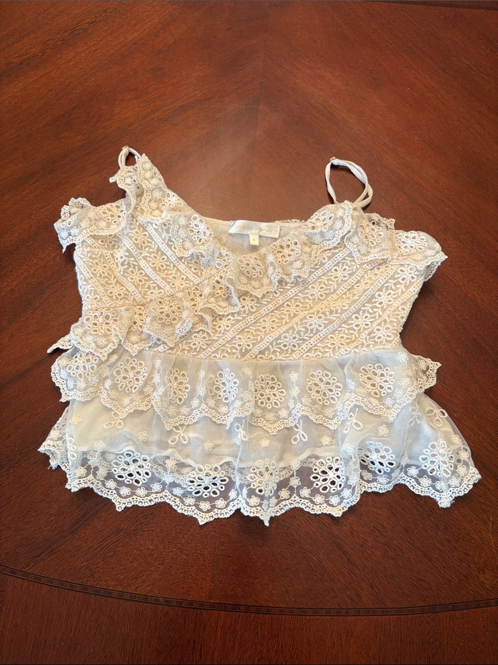 Women’s Worn twice Love Shack fancy Lace top in size S